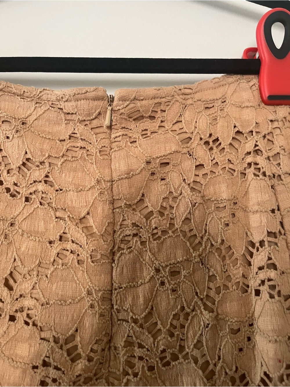Vintage Tan Floral Lace Midi Skirt 16 Cottagecore Rustic Modest Feminine Fall - Picture 5 of 7